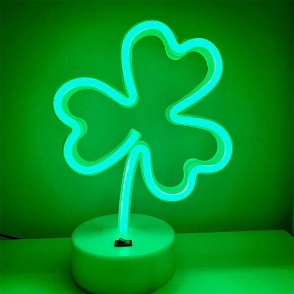 Other - LED Neon Signs Lights Green Clover Shaped Neon Night Light USB & Battery Powered